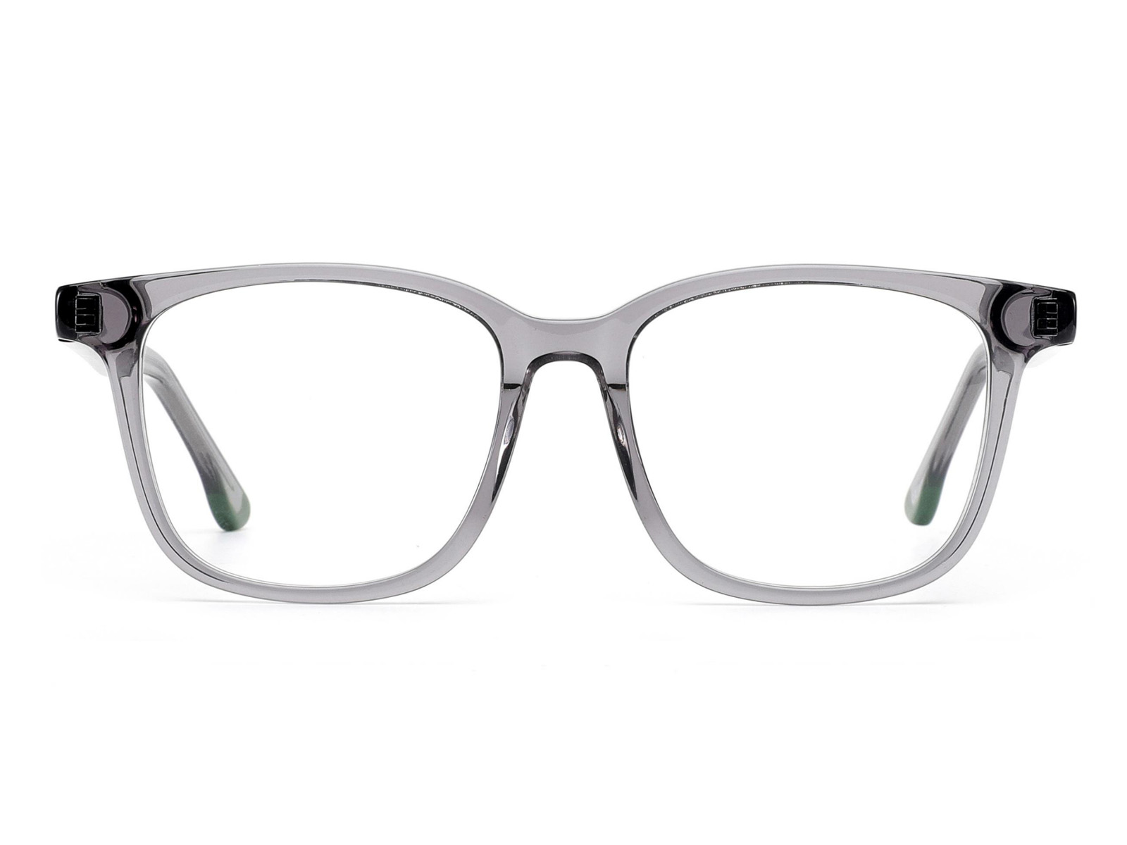 Premium transparent grey acetate frame made from Italian Mazzucchelli material by HAO Eyewear