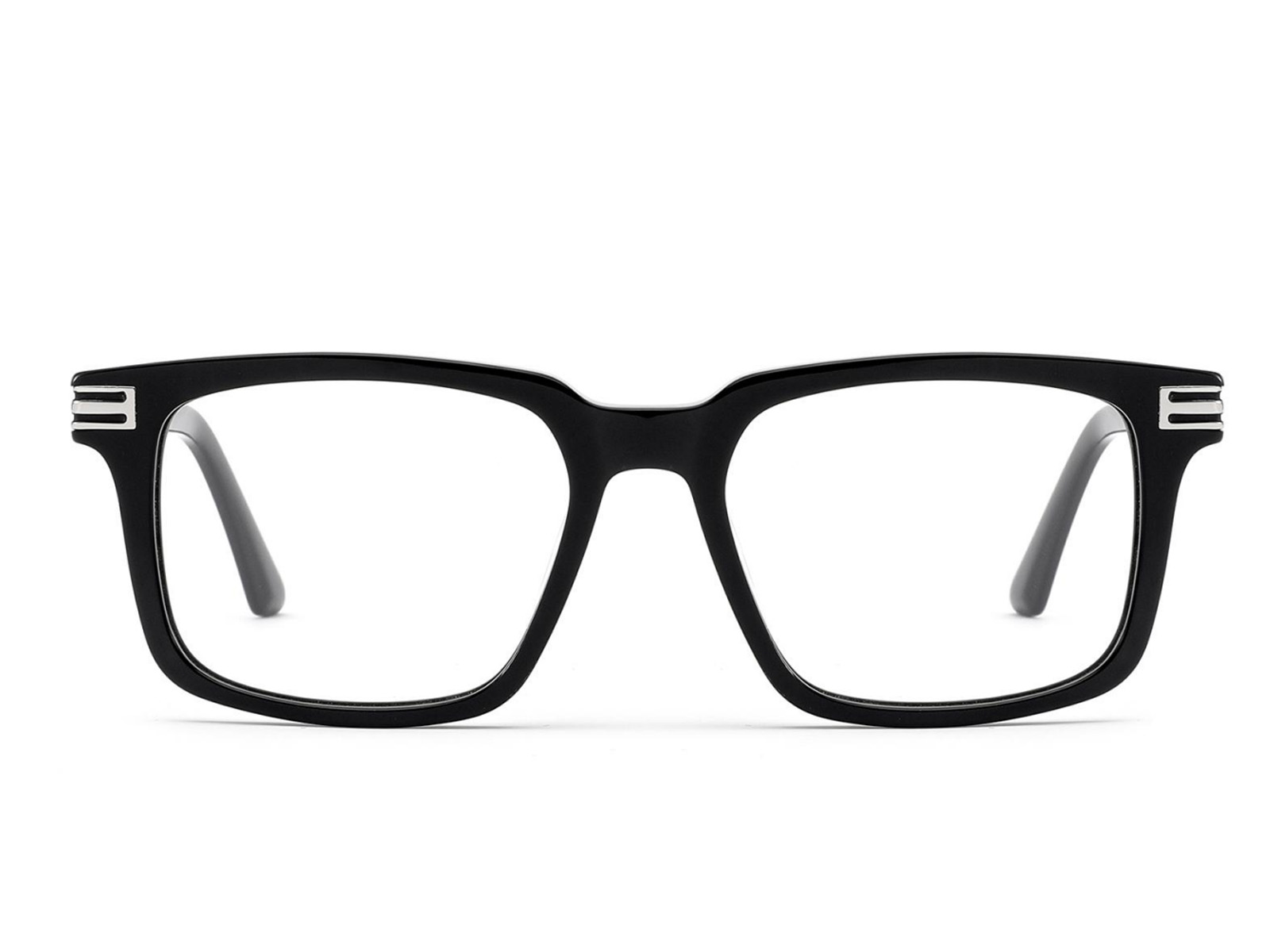 Classic black rectangular reading glasses frame by HAO Eyewear