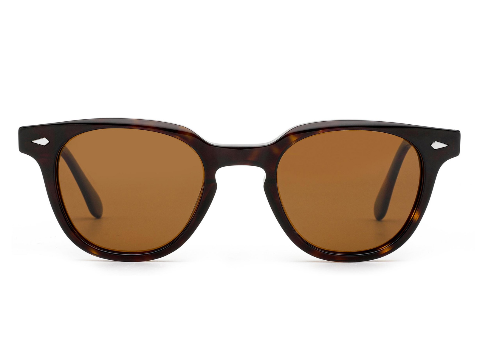 Tortoiseshell acetate sunglasses with brown tinted lenses by HAO Eyewear